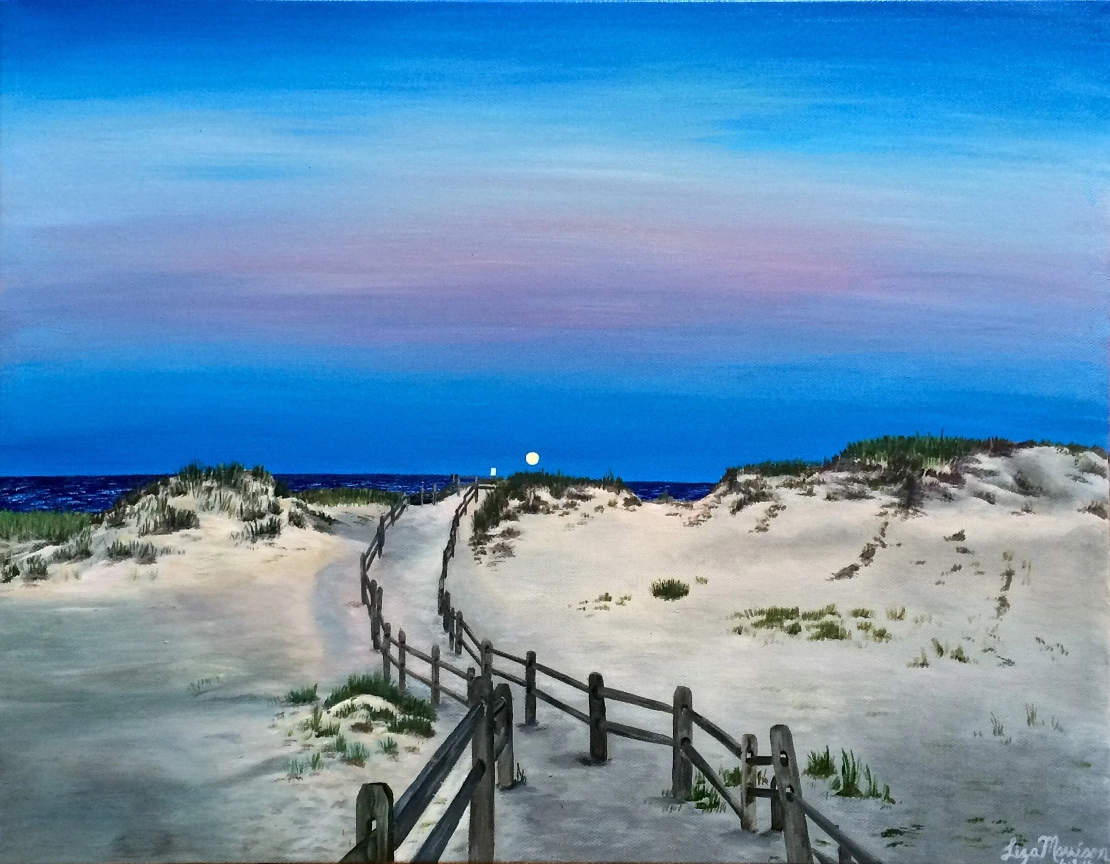 Painting of a blue moon