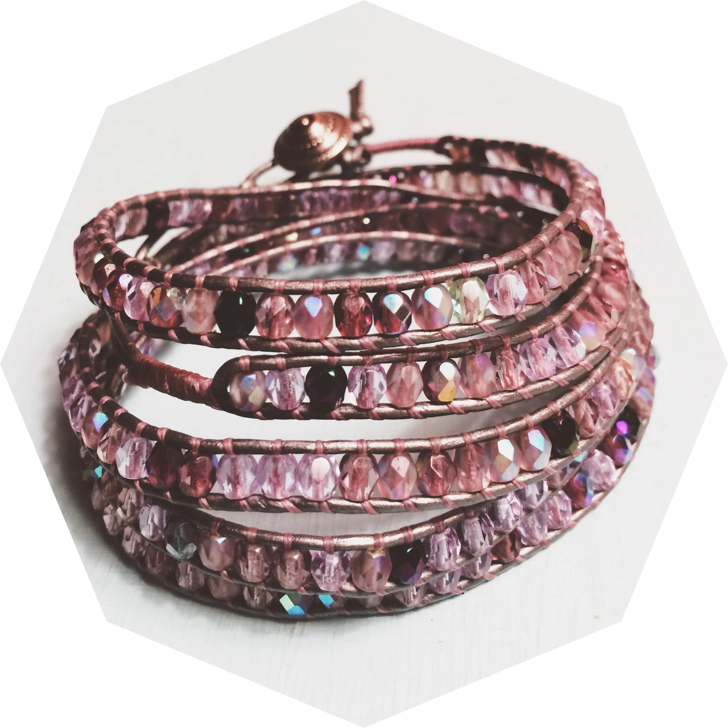 Leather beaded bracelet