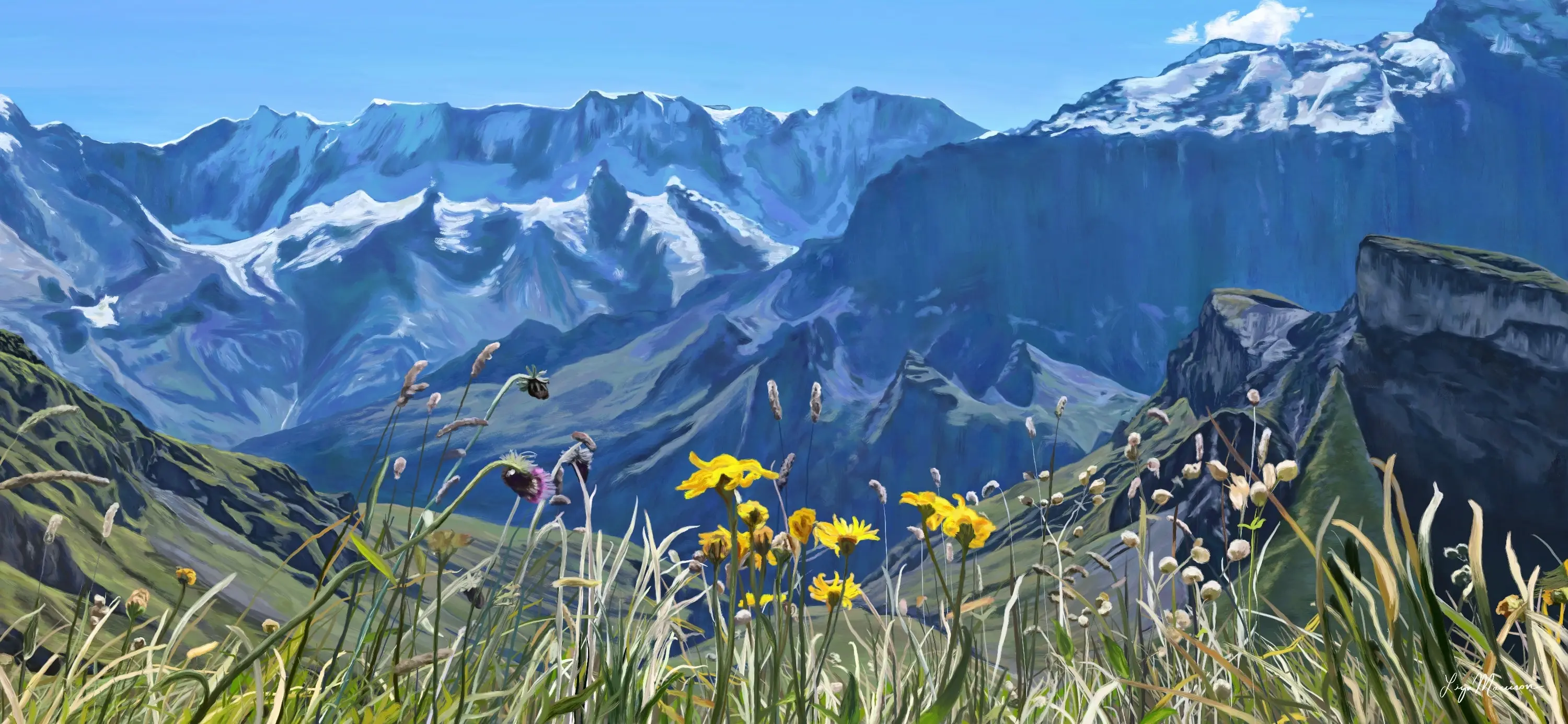 Digital drawing of Switzerland