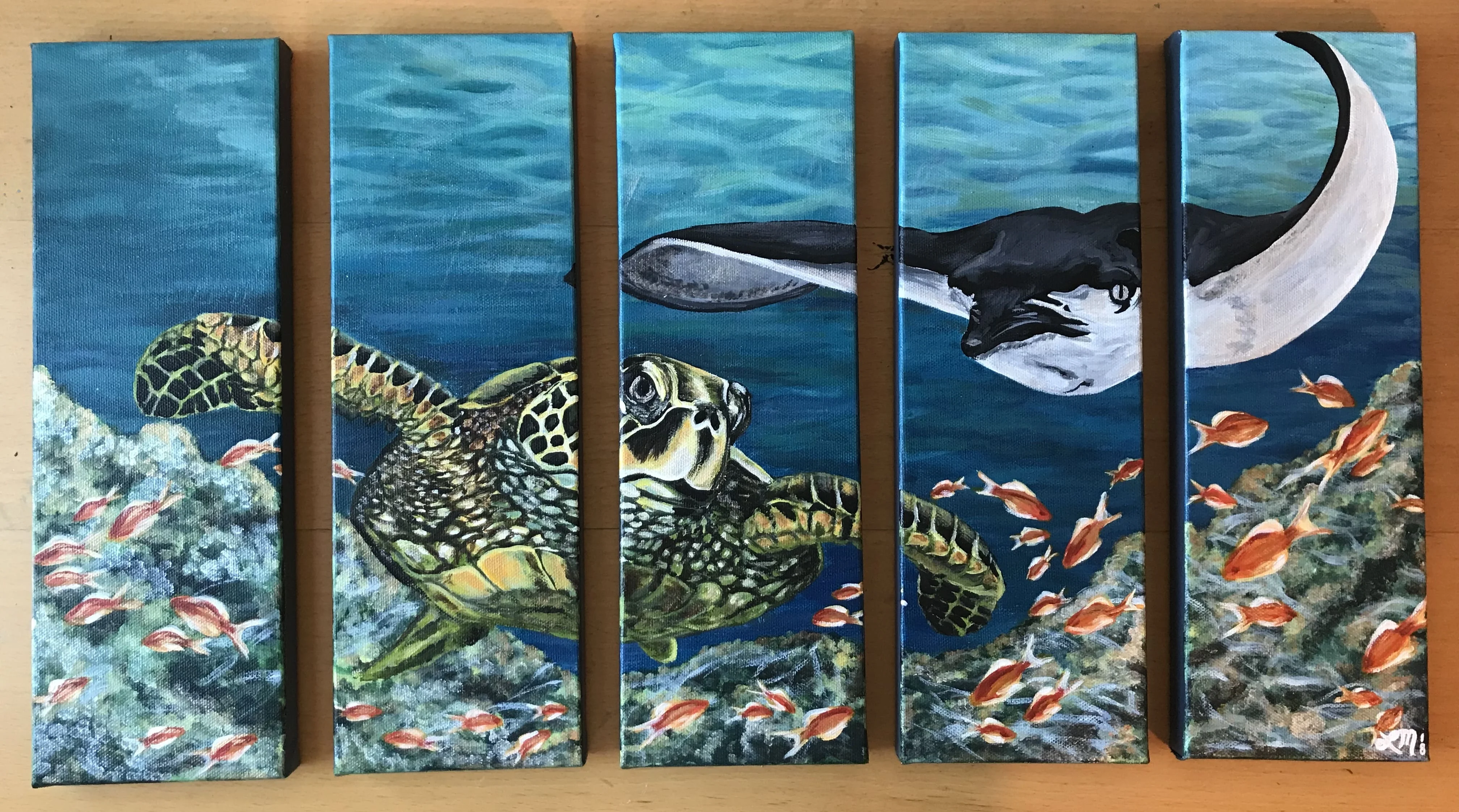 Acrylic painting of a turtle