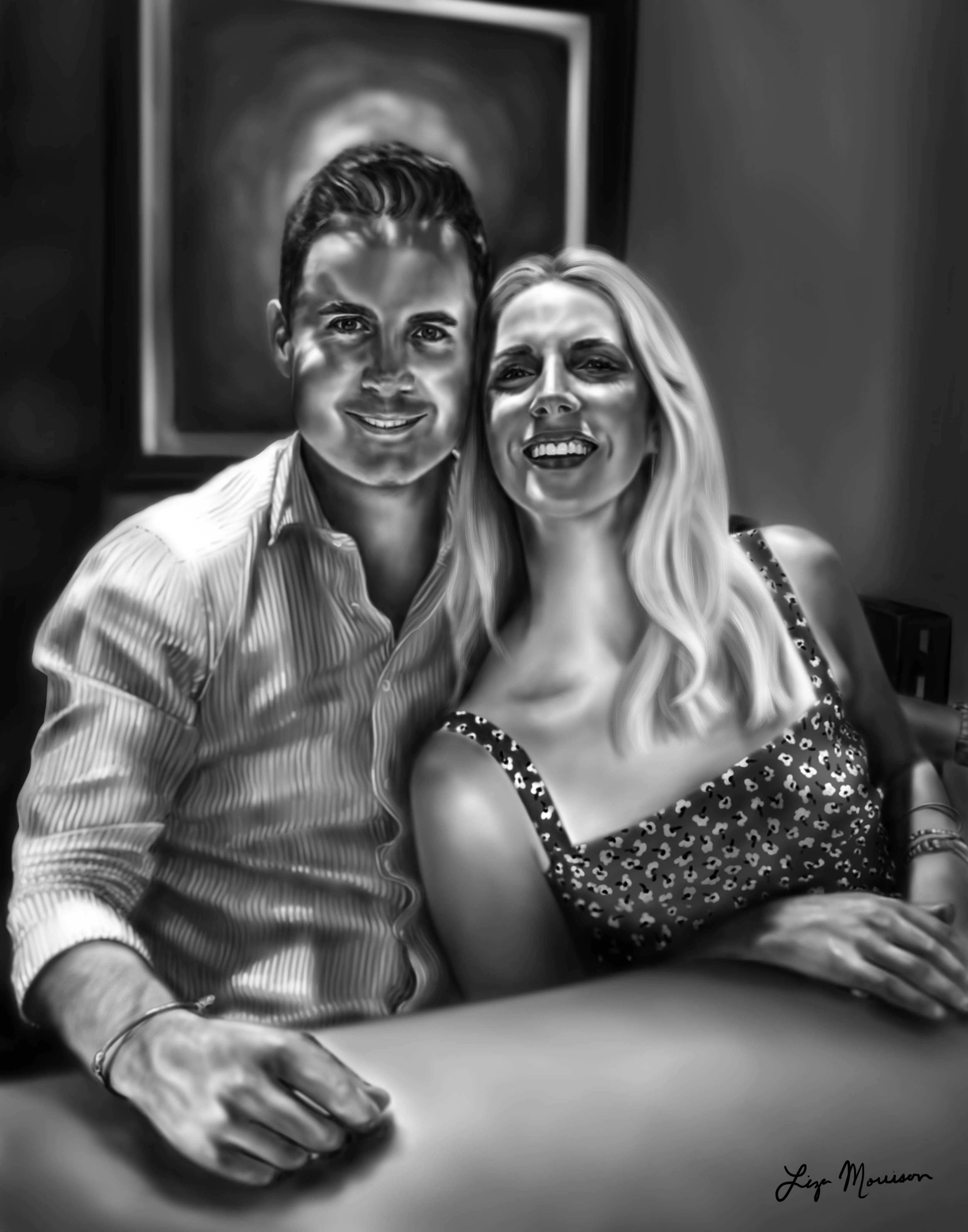 Digital drawing of Brendan & Elizabeth
