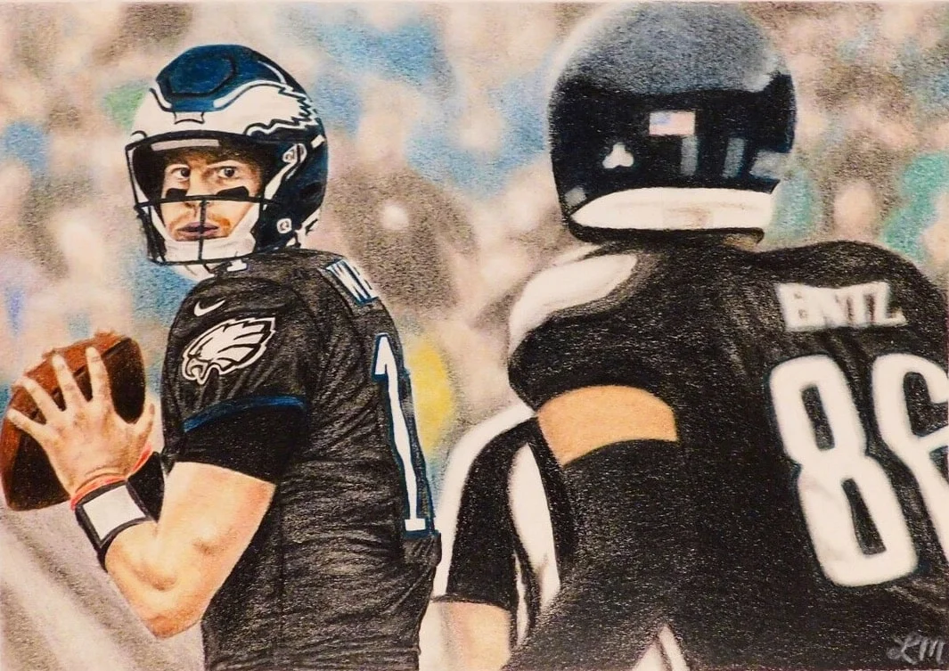 Eagles colored pencil drawing